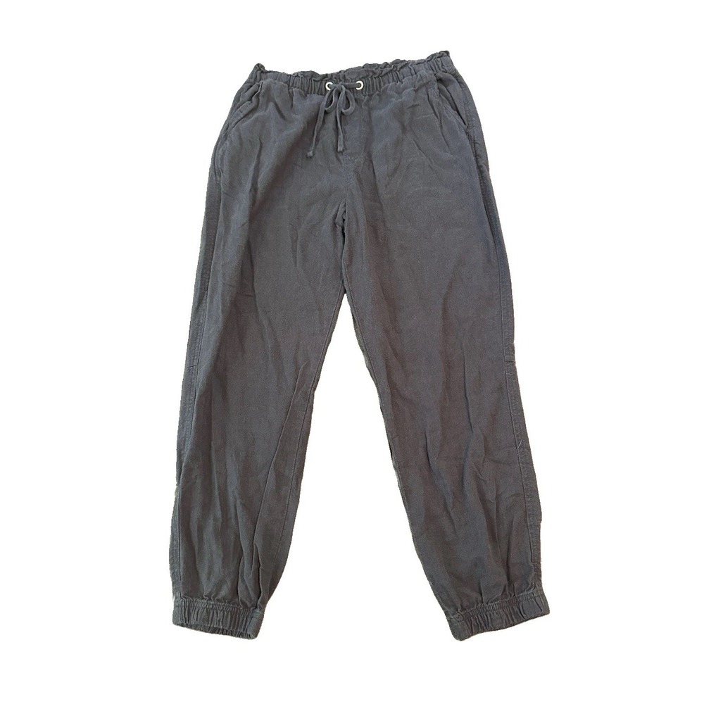 Social Standard Sanctuary Linen Blend Womens Jogger Pants M Charcoal Gray Lounge